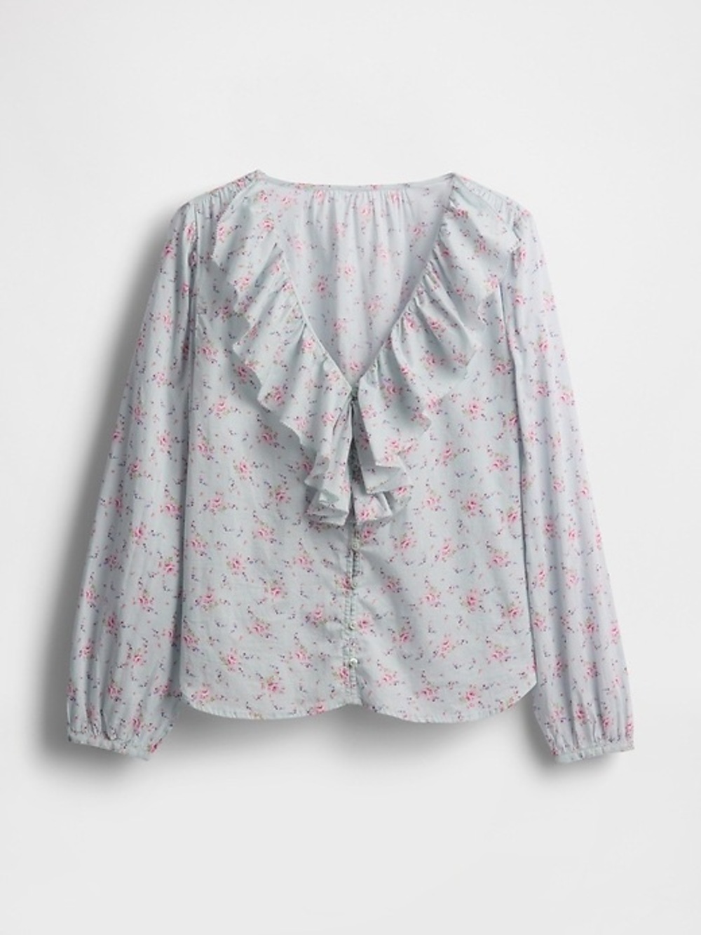 GAP Floral Ruffle V-Neck Blouse - Picture 5 of 10